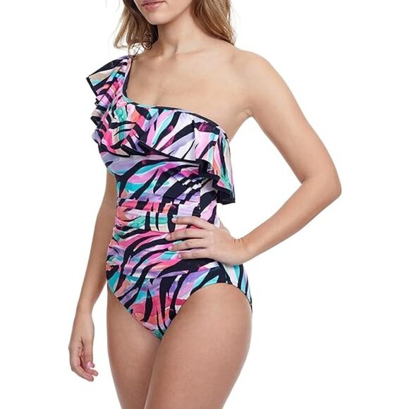 Profile by Gottex 'Wild Parade' One-Shoulder One-Piece Swimsuit, Multicolor - Picture 2 of 3